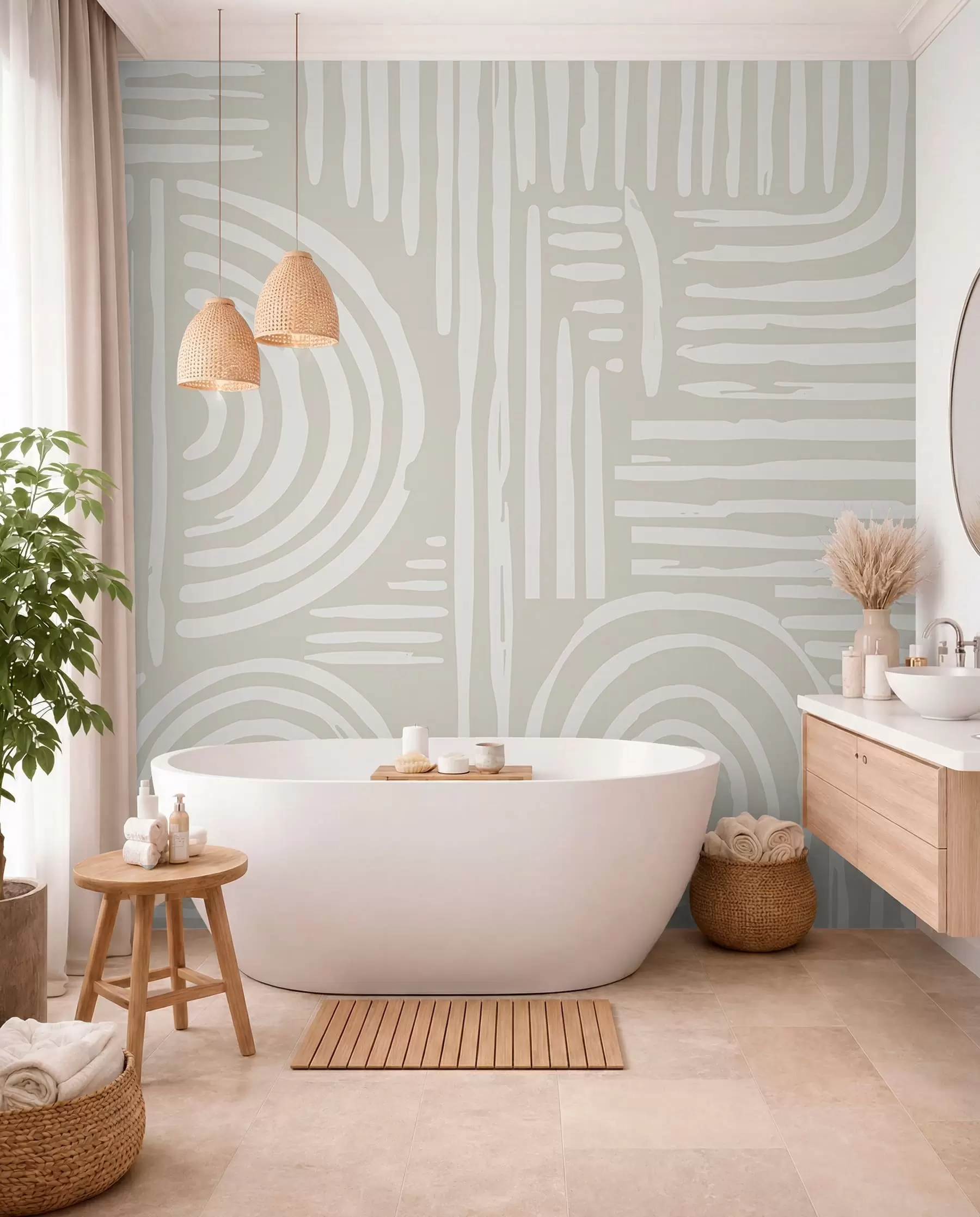 Fototapet Boho-design i mjuka färger w01919