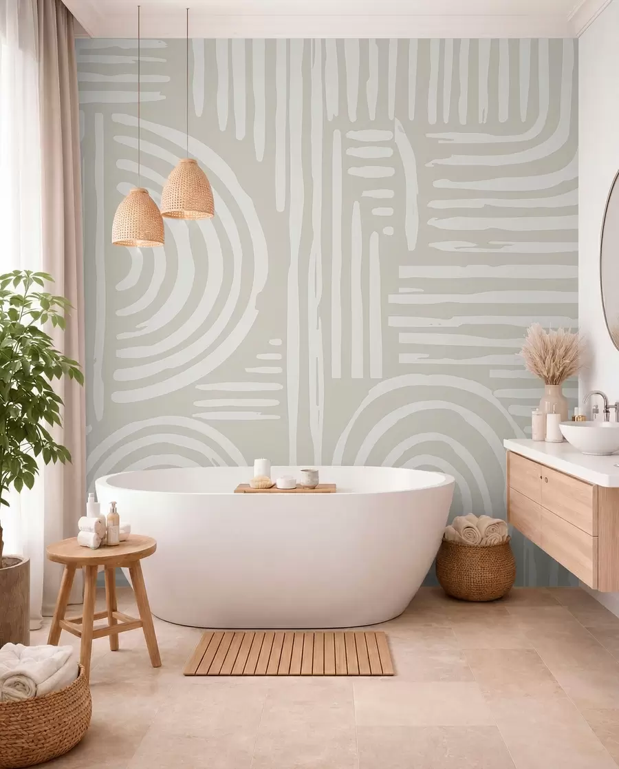 Fototapet Boho-design i mjuka färger w01919