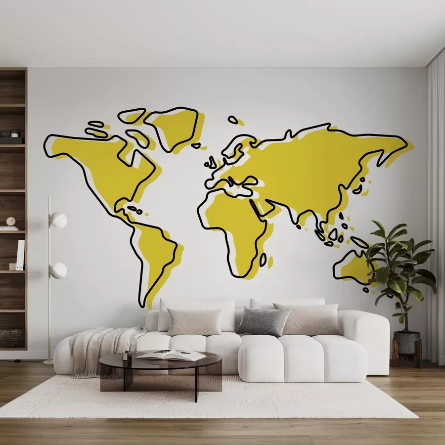 Fototapet Stiliserad världskarta i livfulla färger u99073