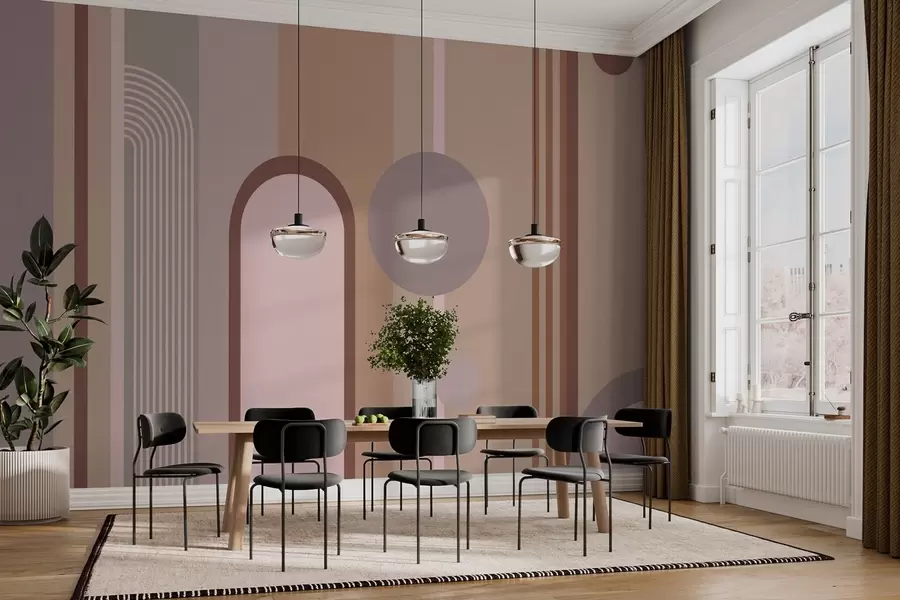 Fototapet Abstrakt geometrisk design i mjuka toner w00466