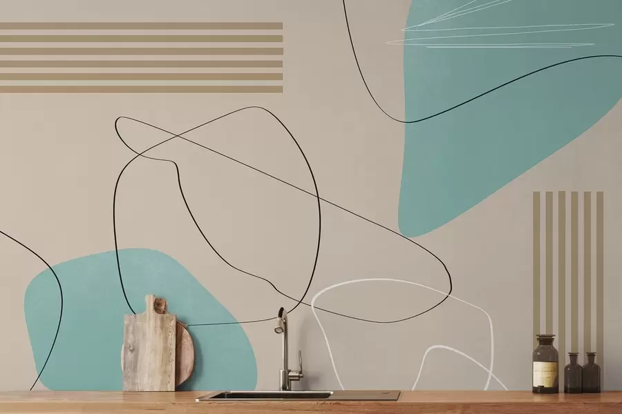 Fototapet Abstrakta former i mjuka färger w00724v2