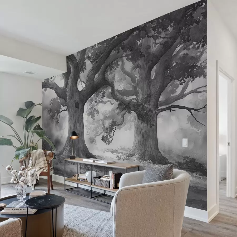 Fototapet Majestätiska träd i lugnt landskap w01182