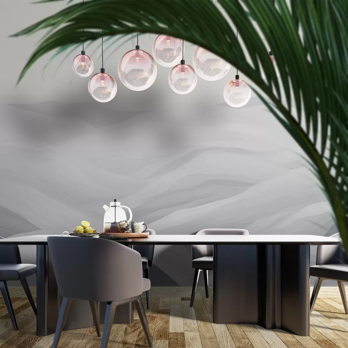 Fototapet Dimmiga vågor i bergen w02034