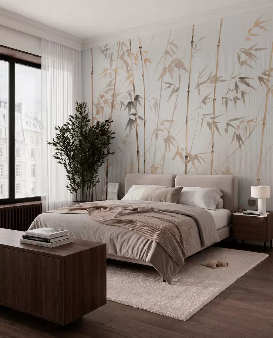 Fototapet Akvarell bambu w08390