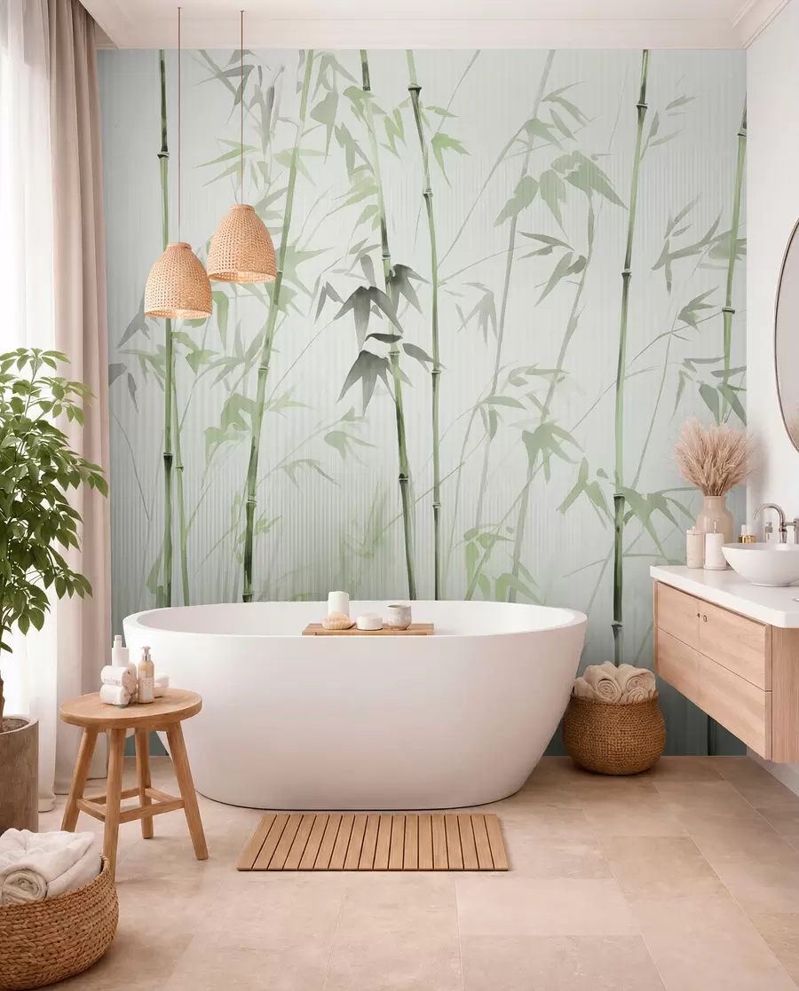 Fototapet Akvarell bambu w08390v2