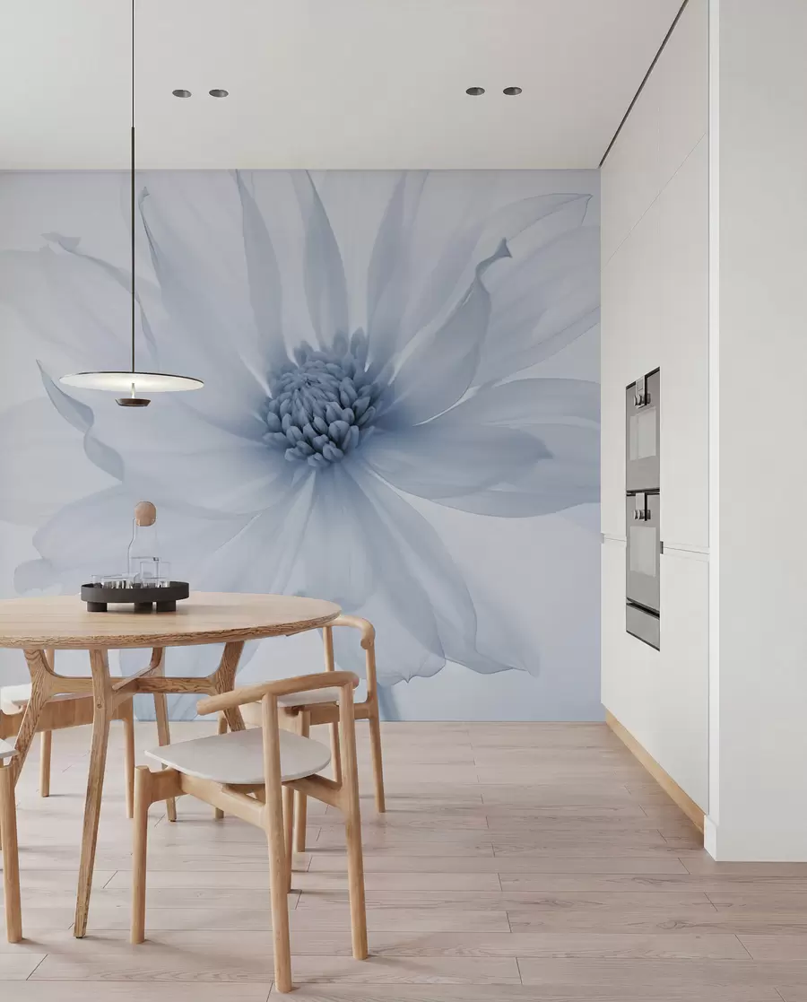 Fototapet Delikat blå blomma på en ljus bakgrund w02077