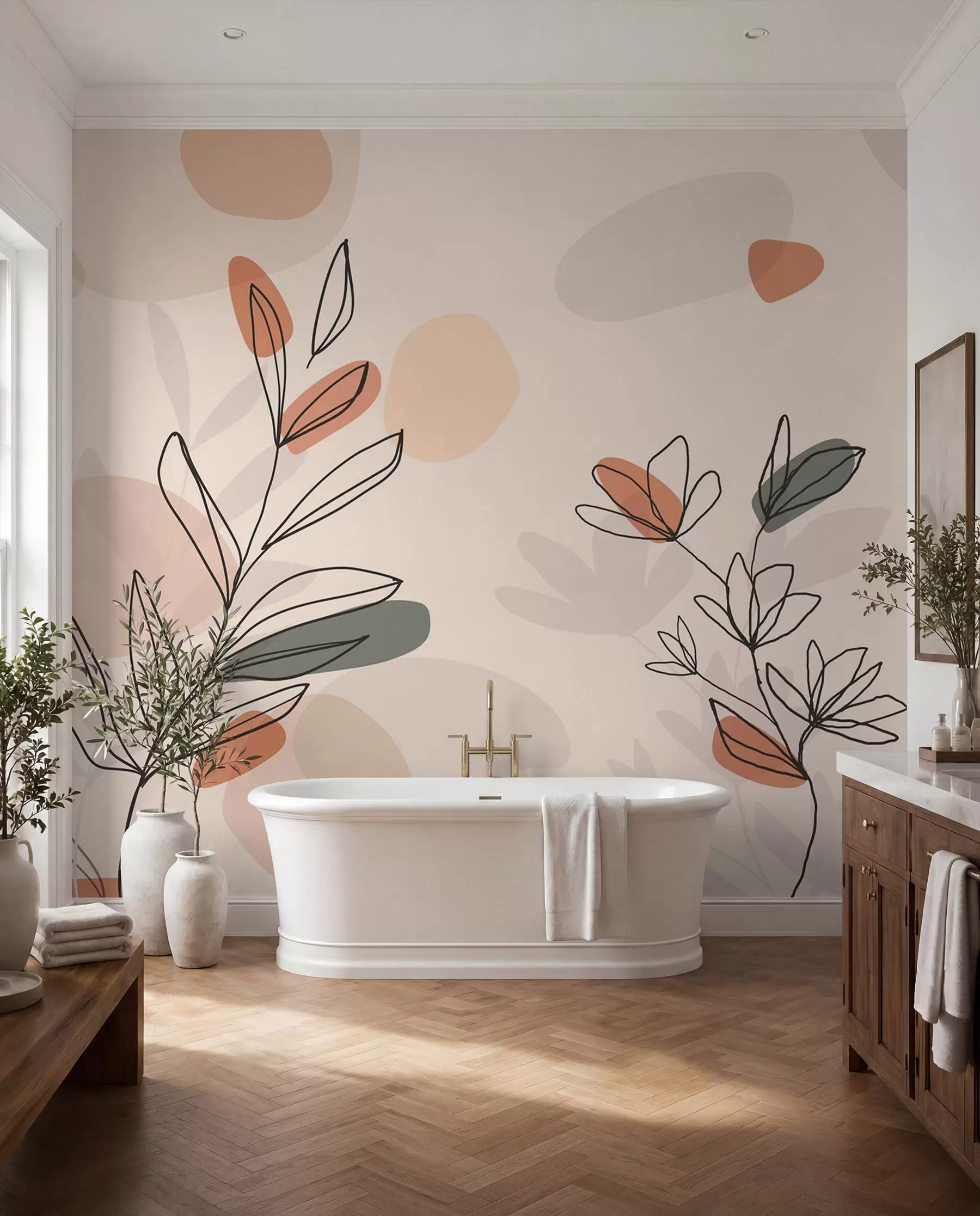 Fototapet Blommor i boho-stil w02103