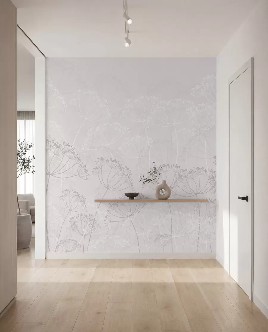 Fototapet Ömtåliga växter minimalism rosa färg w02105