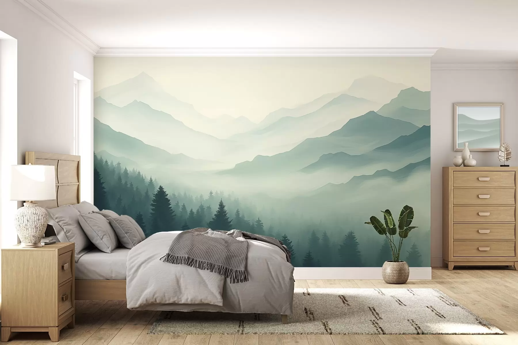 Fototapet Skog och berg w02186