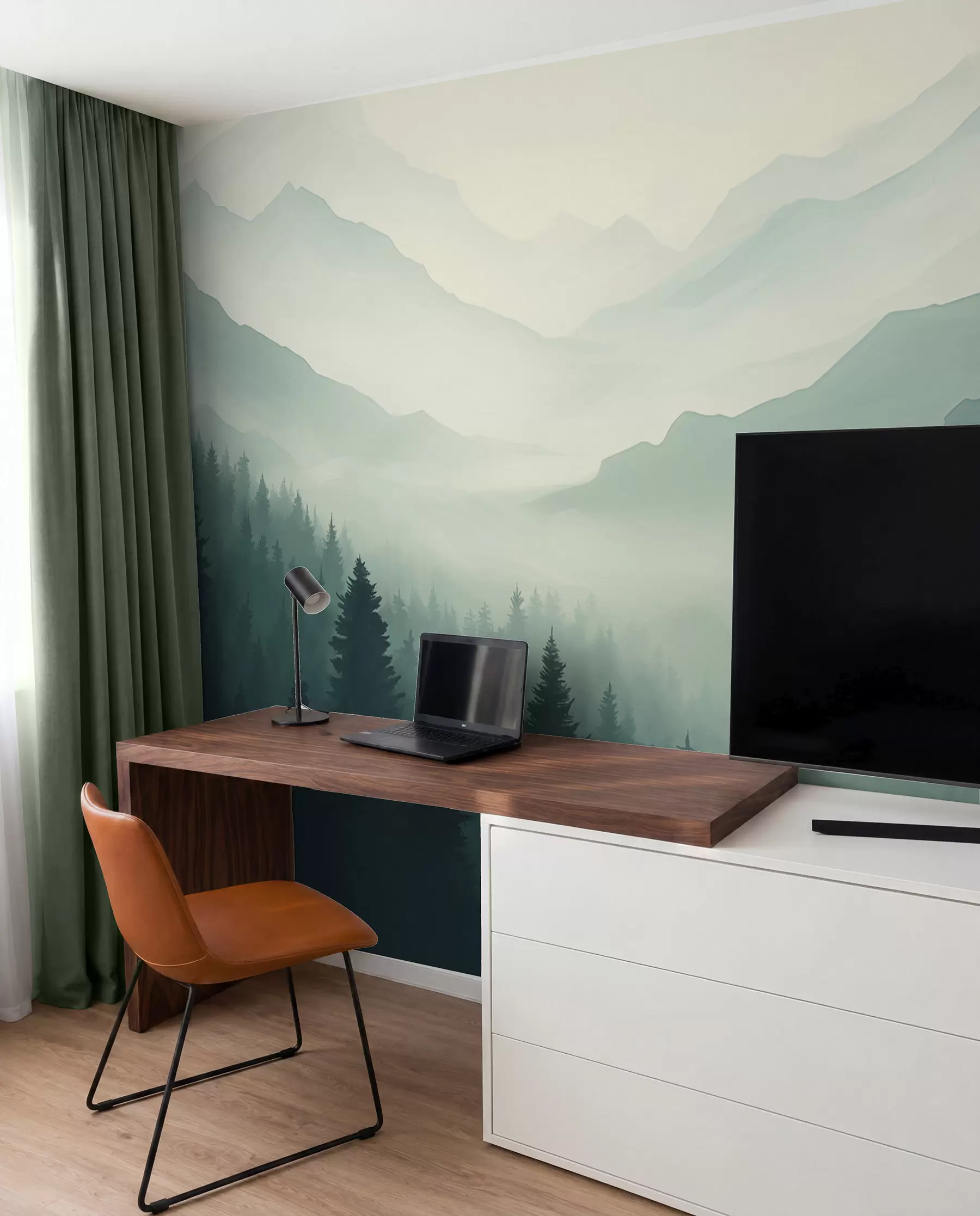 Fototapet Skog och berg w02186