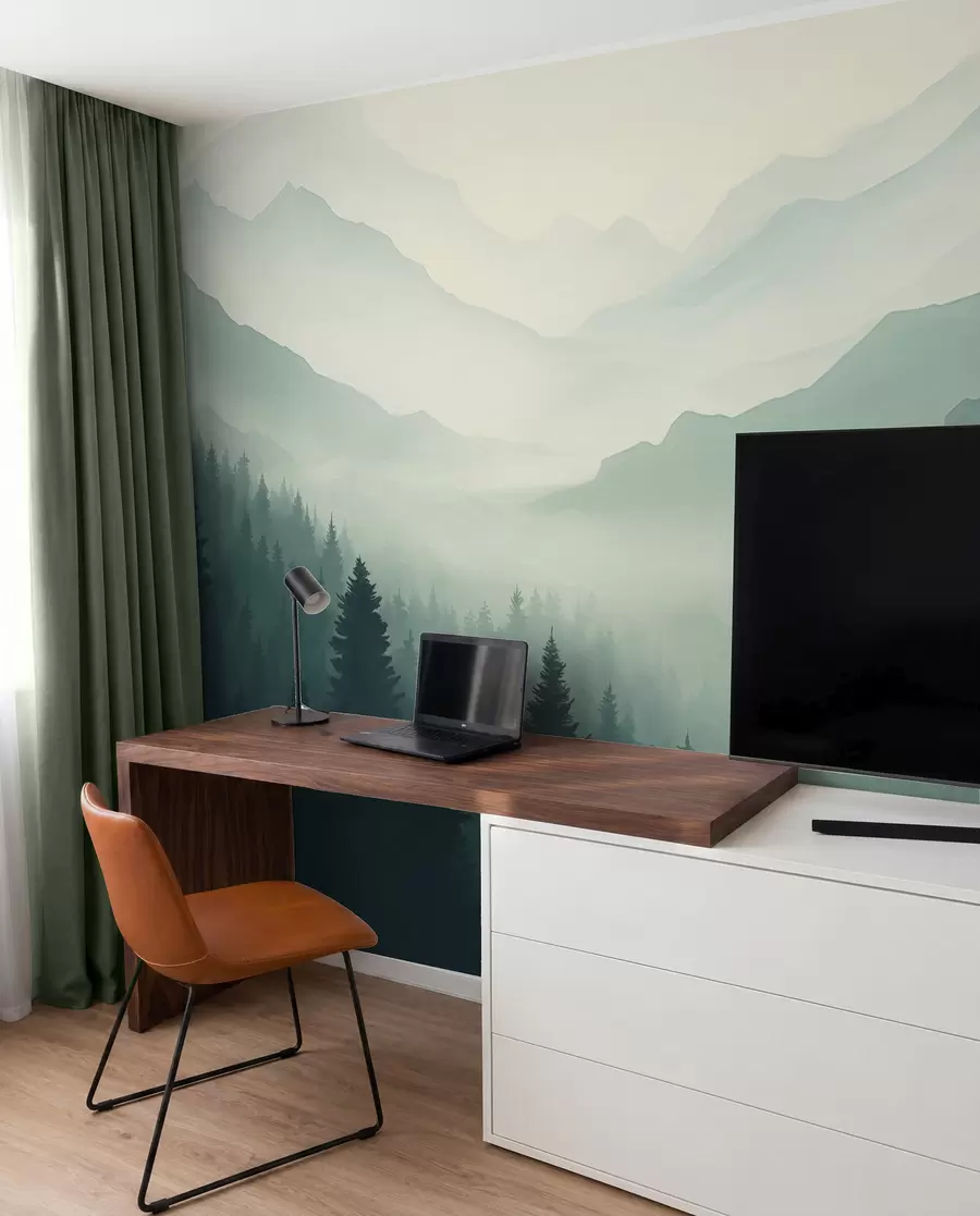 Fototapet Skog och berg w02186