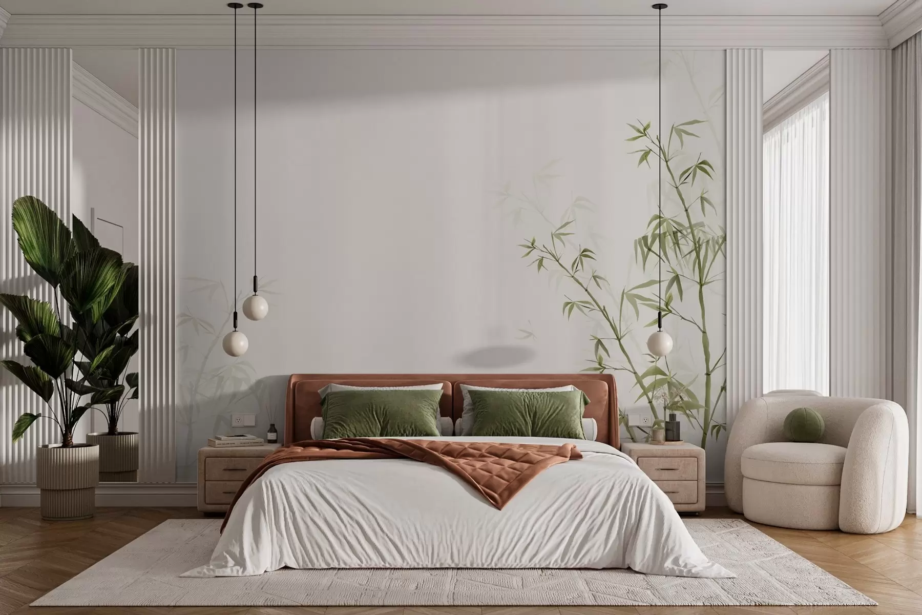 Fototapet Mjuka löv som solar sig i lugn och ro w00546