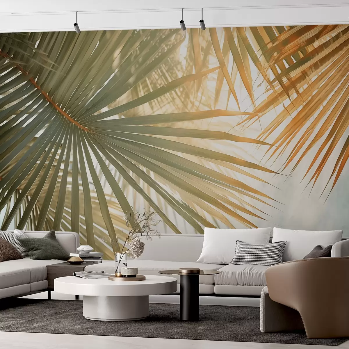 Fototapet Tropiskt palmblad i närbild w02230