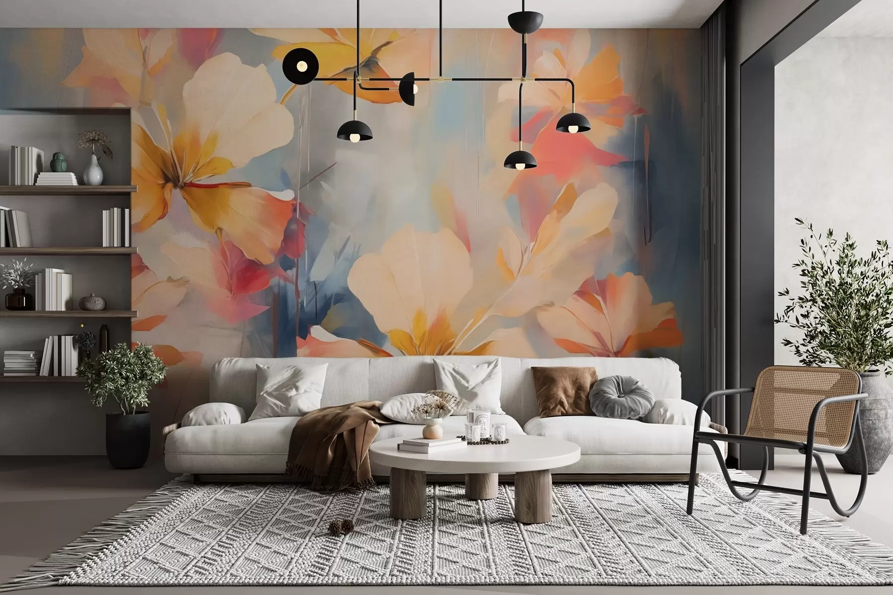 Fototapet Abstrakt blomsterimitation målning w02327