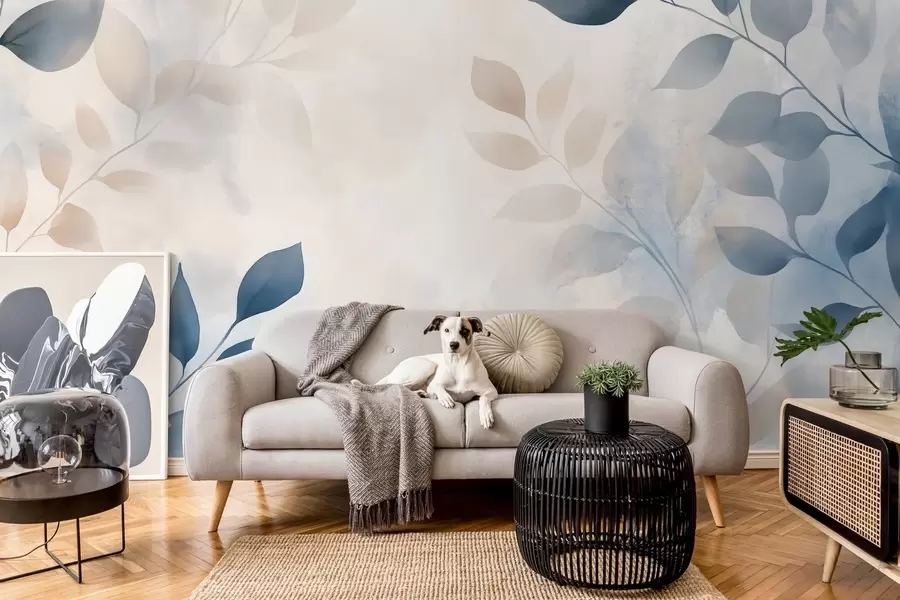 Fototapet skira blad i akvarellteknik w02453