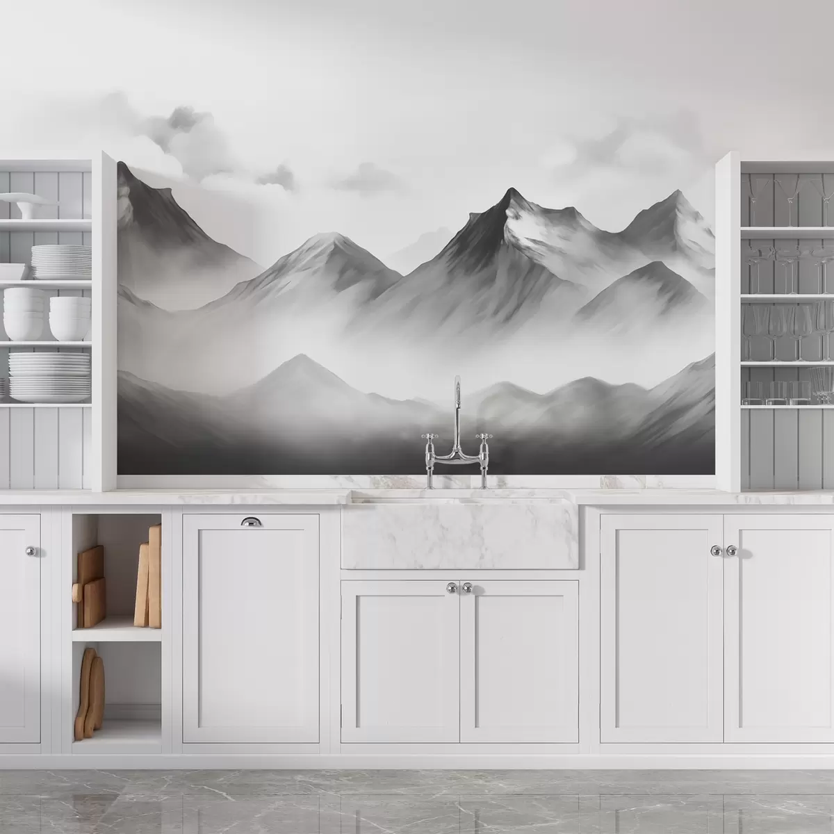 Fototapet Dimma i bergen w02309