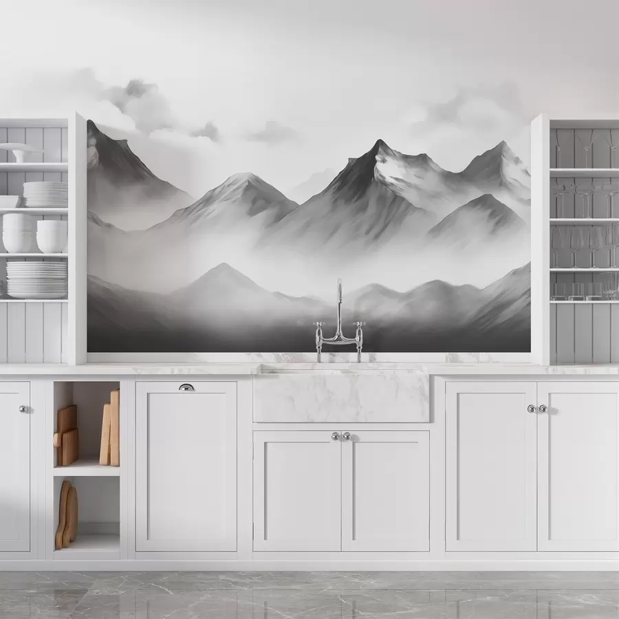 Fototapet Dimma i bergen w02309