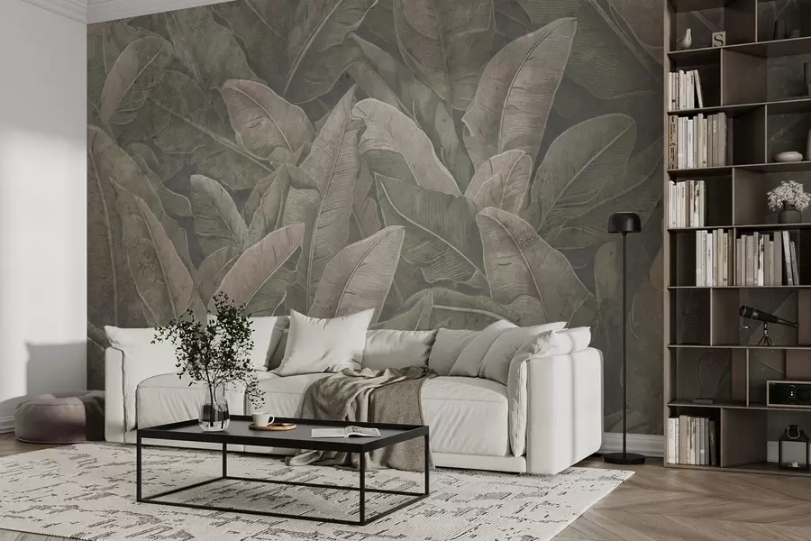 Fototapet Vintage bananblad w08486