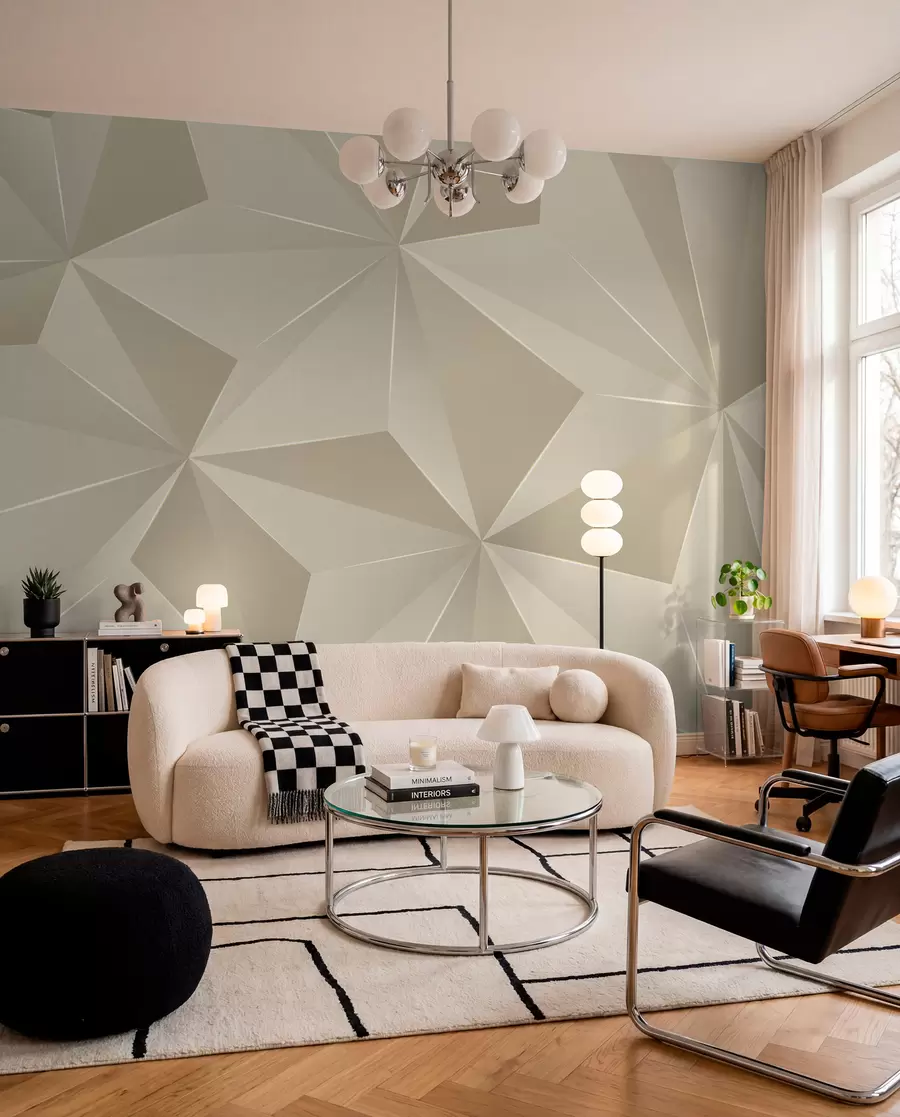 Fototapet Beige geometrisk relief u42449