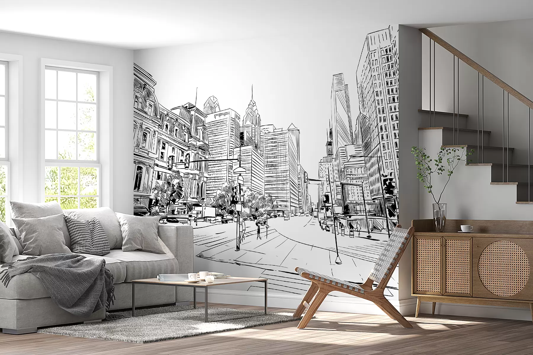 Fototapet Byggnad, dagtid och skyskrapa u51069