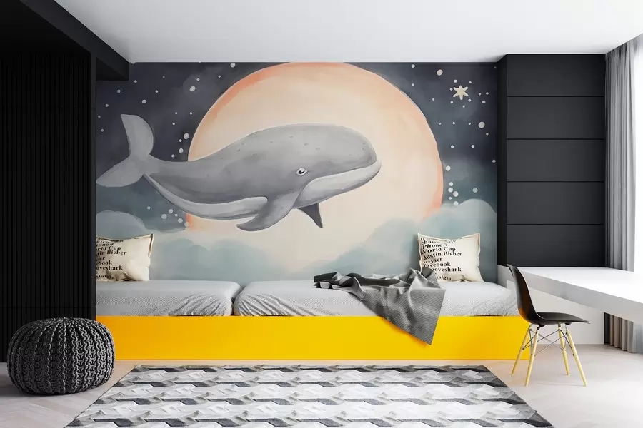 Fototapet Val på bakgrund av månen w02527