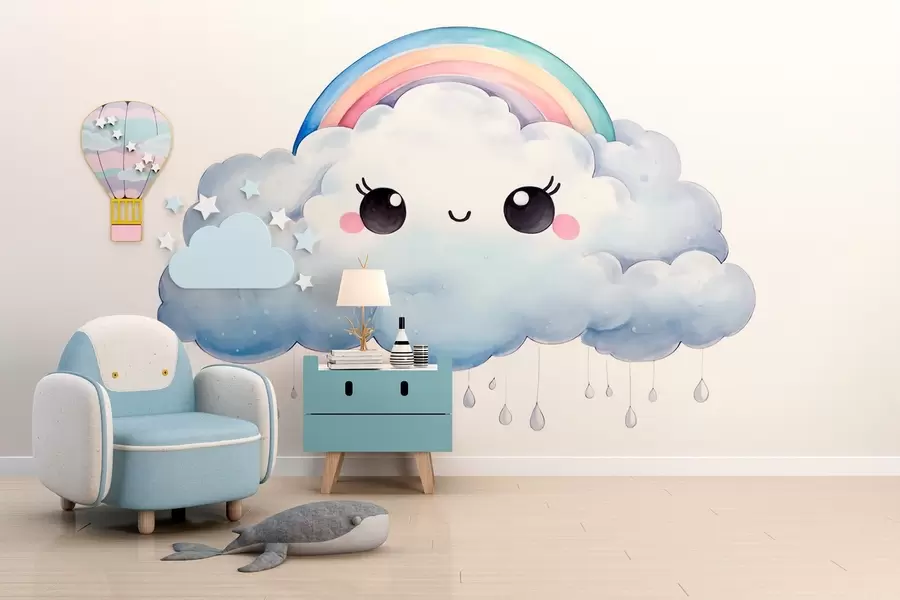 Fototapet Moln med regnbåge w02531