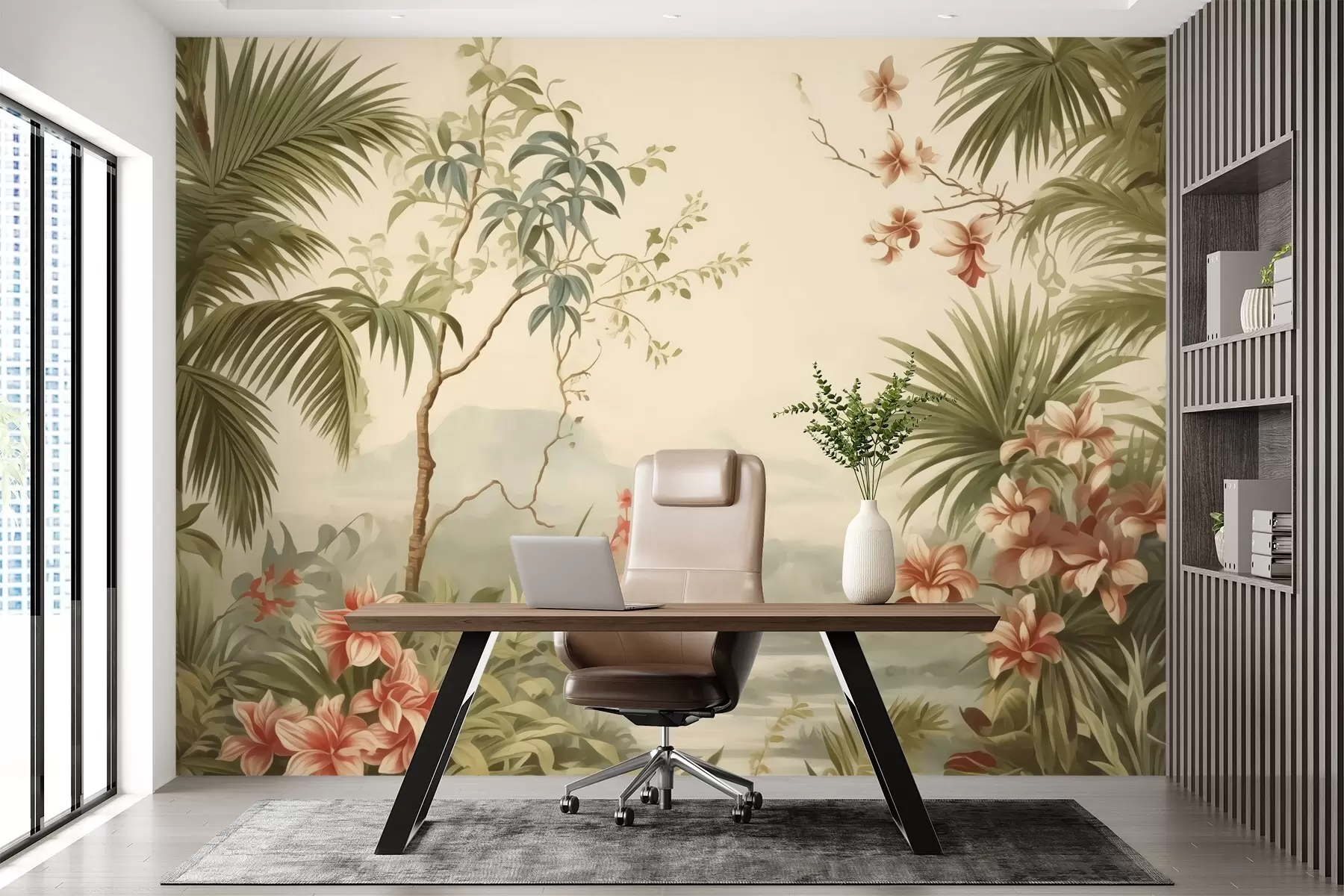 Fototapet Tropisk skog imitation akvarell w02588