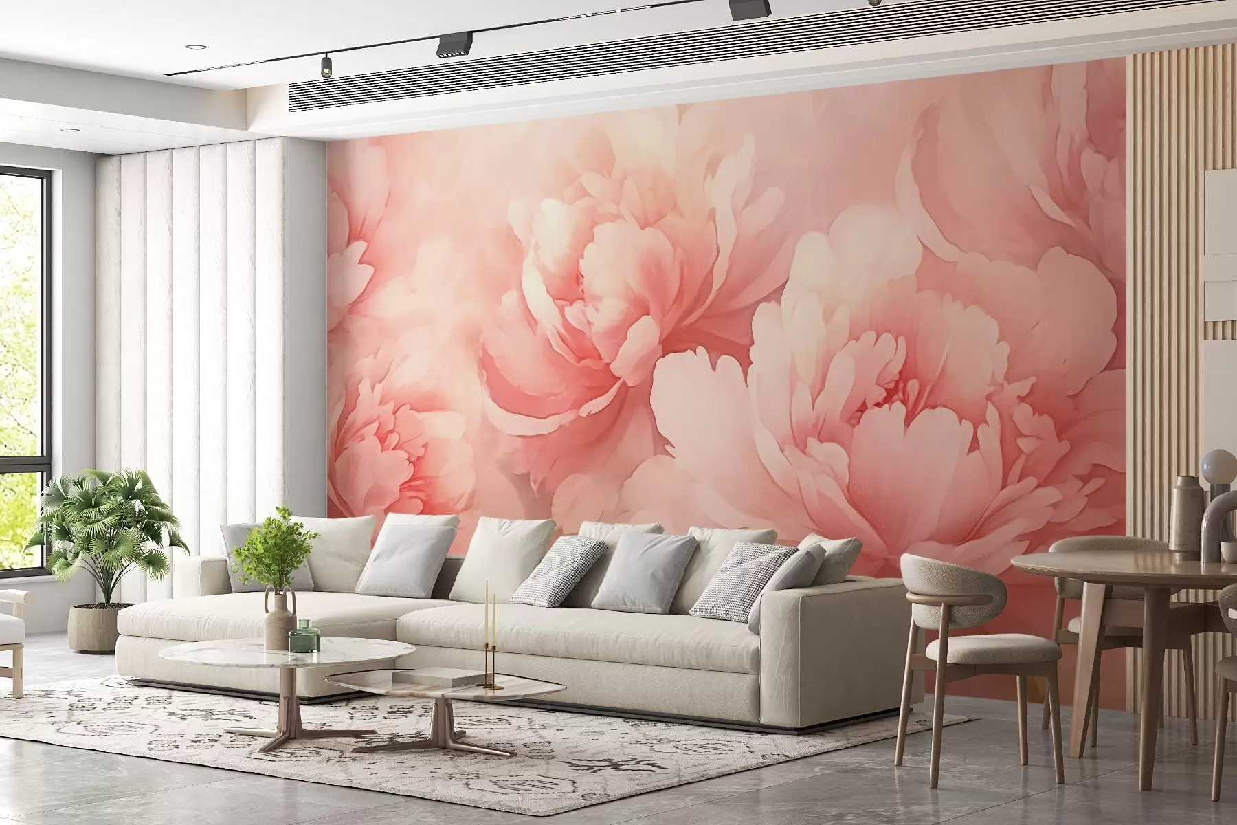 Fototapet Stora pioner i rosa färger w02603