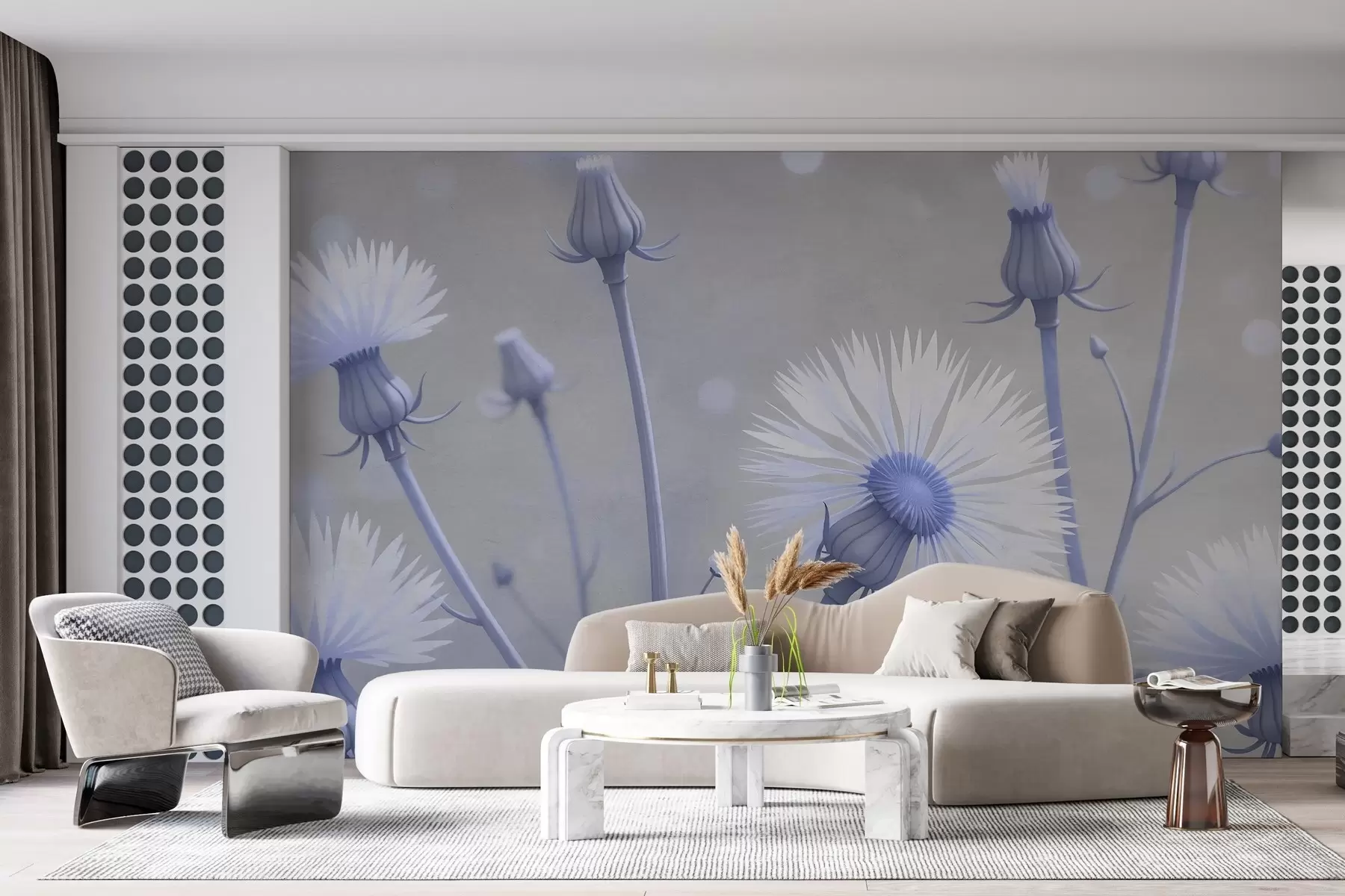 Fototapet Målade luftiga maskrosor w02614v2