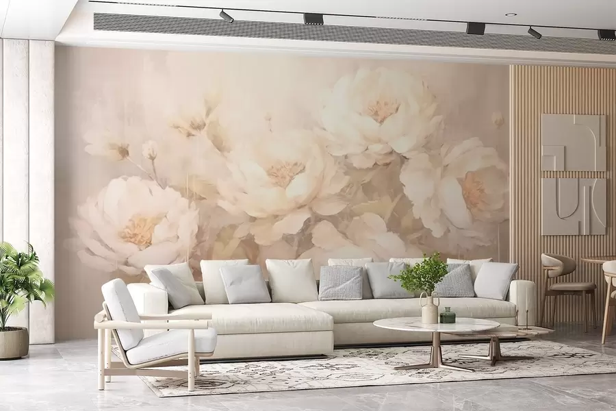Fototapet Vita pioner på en texturerad bakgrund w02571