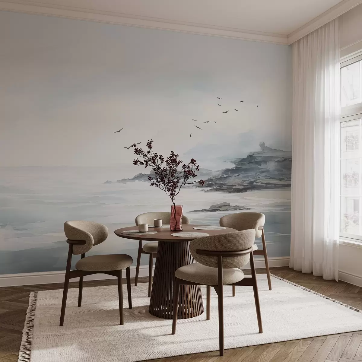 Fototapet Lugnt målat landskap w02680