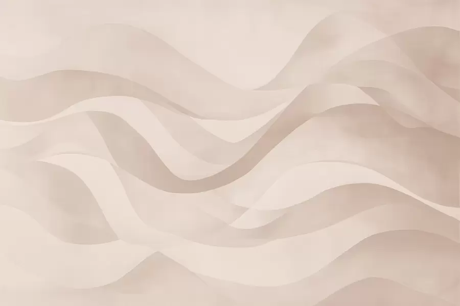 Fototapet Lätta vågor i mjuka beige toner i akvarellstil w08564