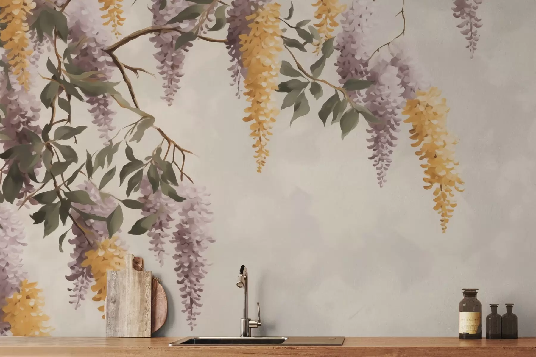 Fototapet Grenar med akaciaimitation målning w02722