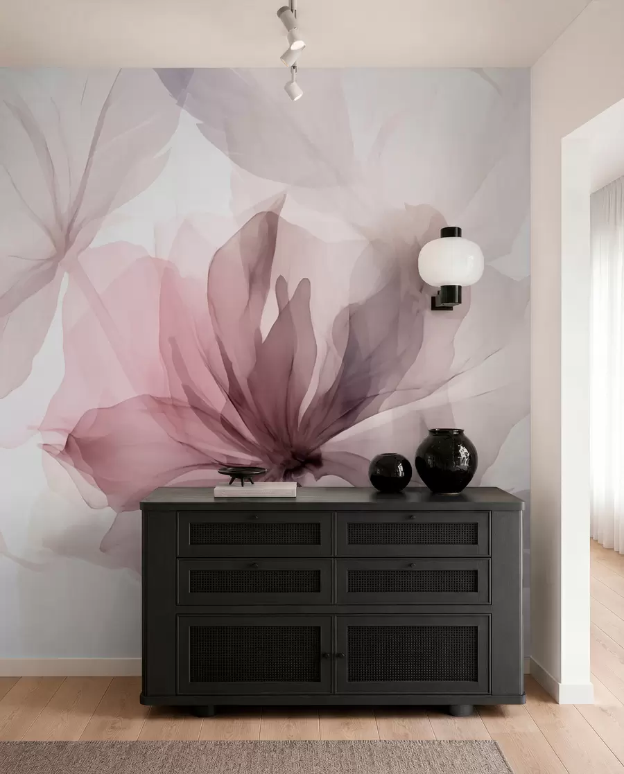 Fototapet Efemära blommor i skira pastellfärger w02755