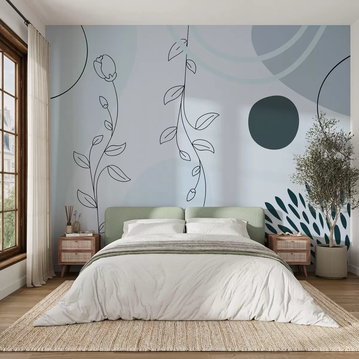 Fototapet abstraktion i blå färger w02804v1