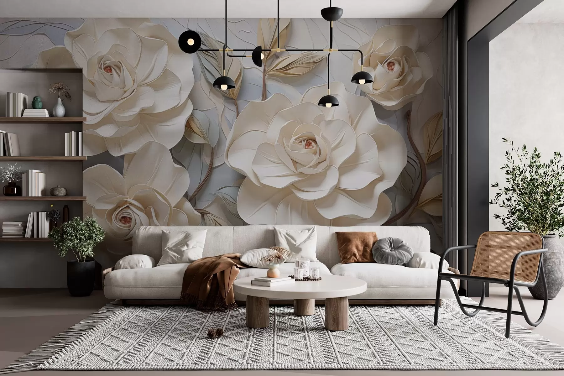 Fototapet Vita rosor w02798