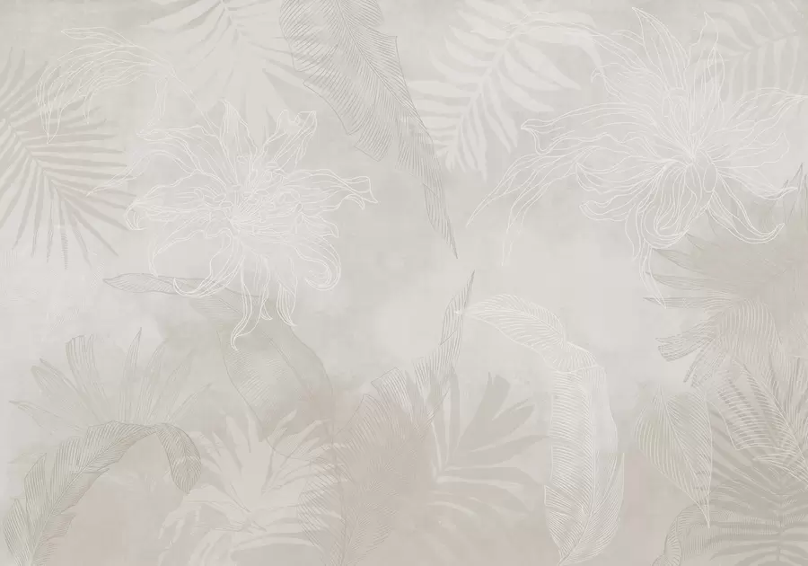 Fototapet Tropiskt bladverk med grunge-effekt w02737v1