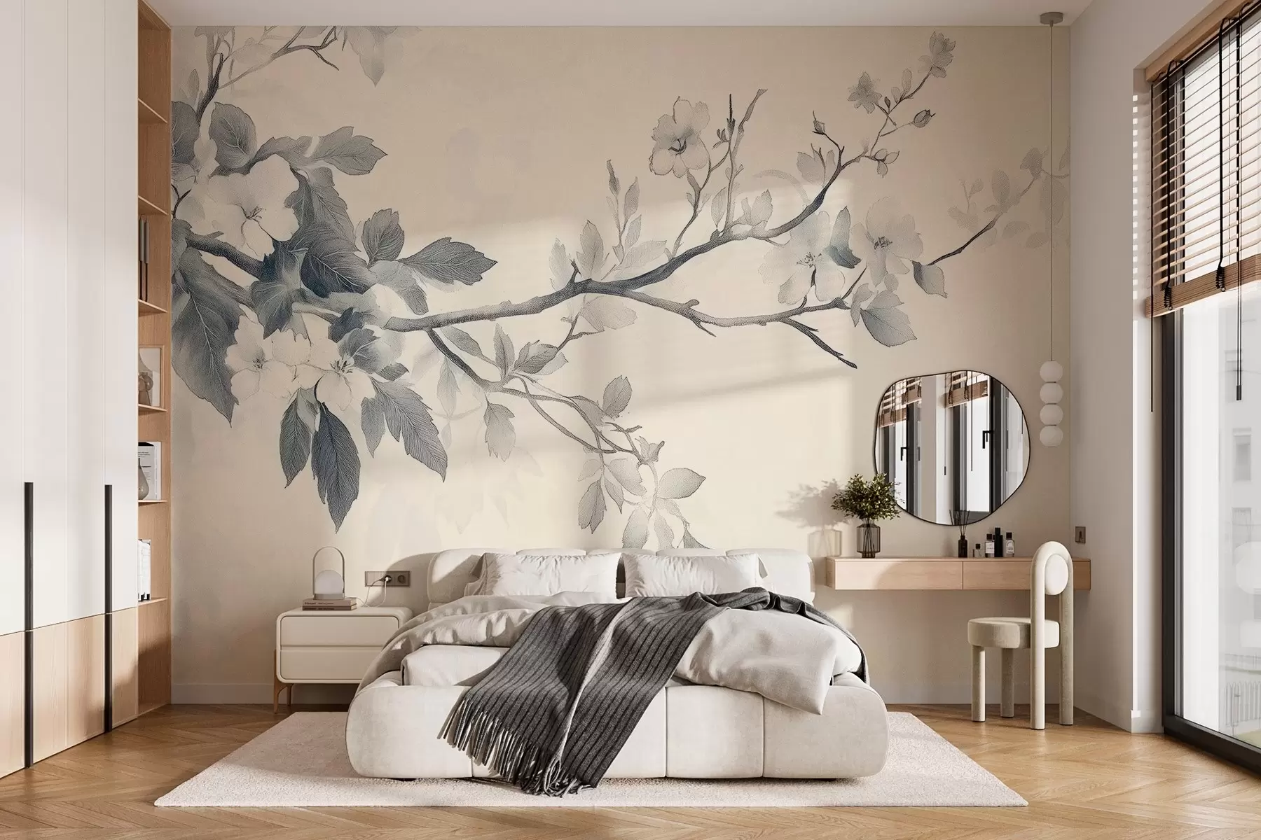 Fototapet Trädgren i retrostil w02913