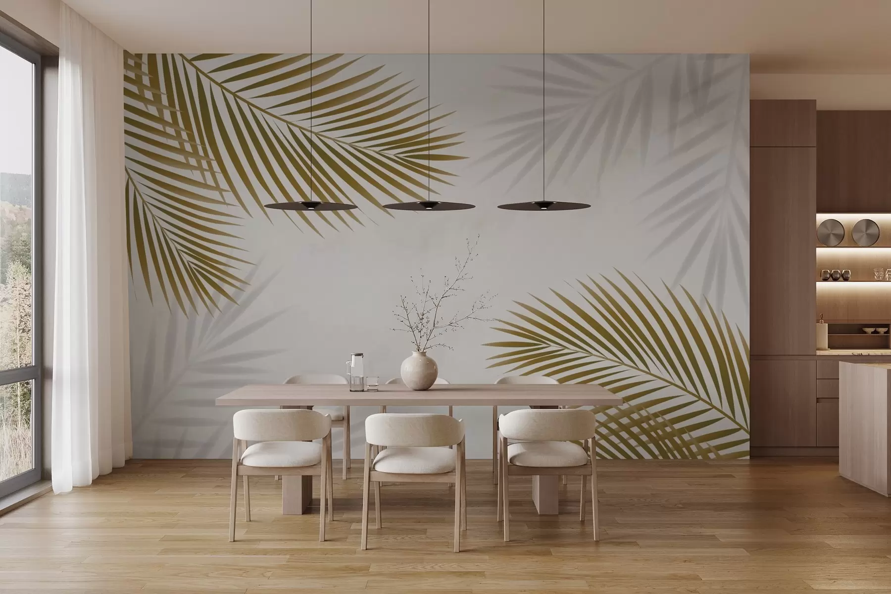 Fototapet Palmblad brun w02962