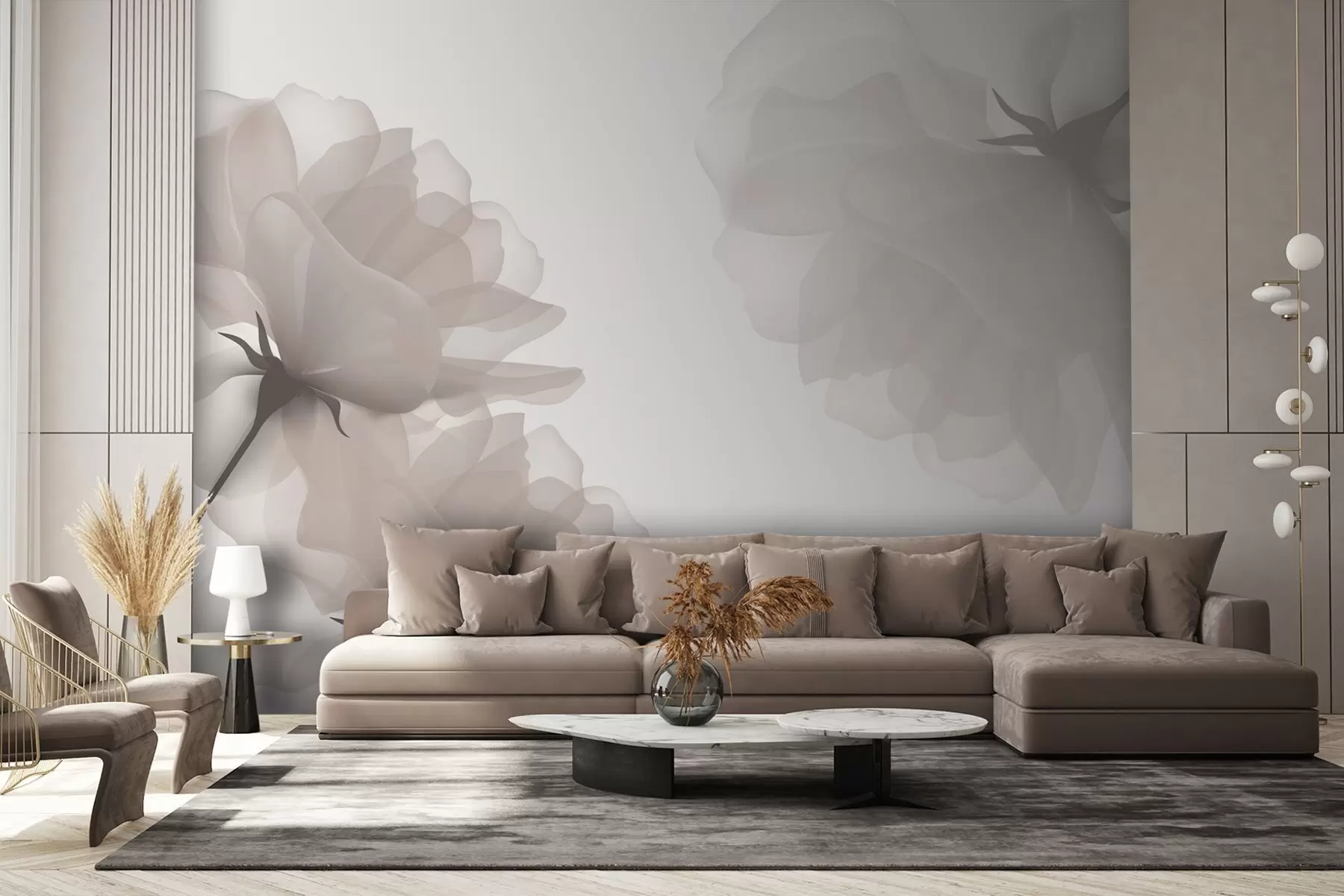 Fototapet Delikata stora blommor w02967