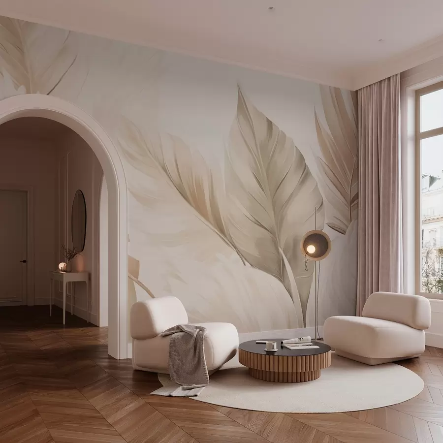 Fototapet Elegant mönster av ljusa blad w02901