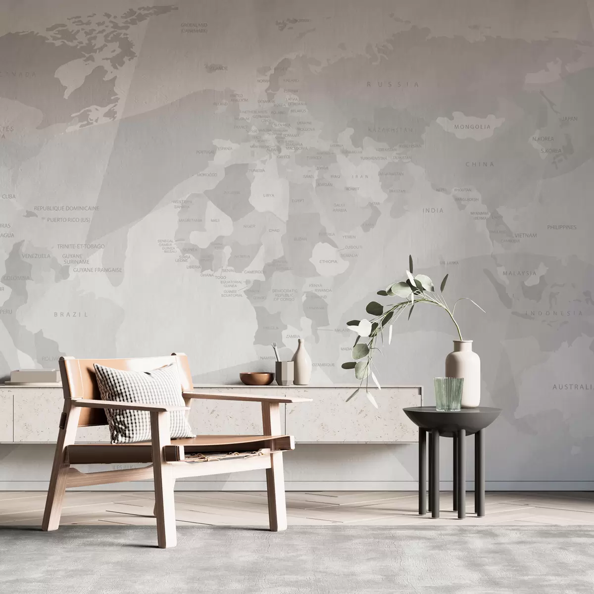 Fototapet Världskarta geometri valar w03007v1