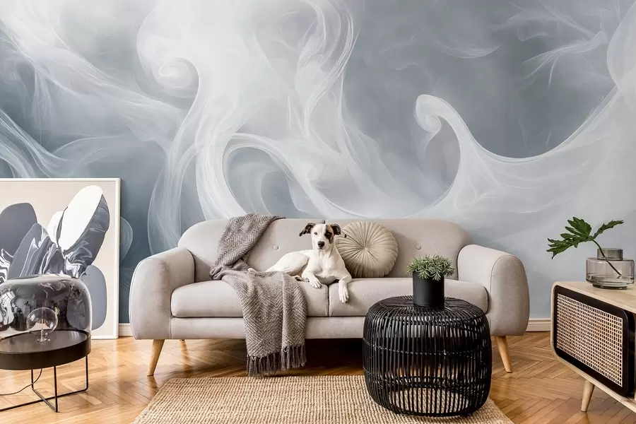 Fototapet Rökabstraktion i blå nyanser w08708