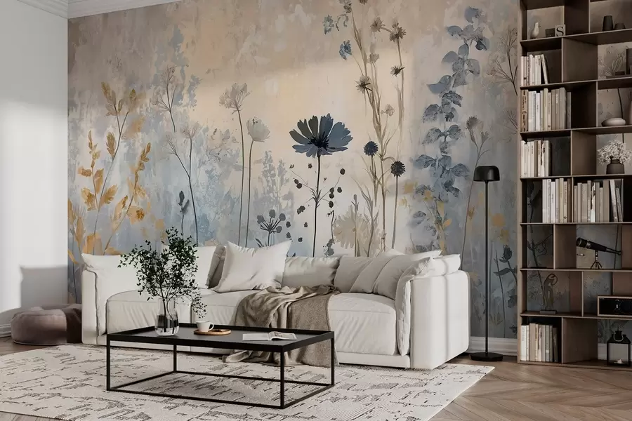 Fototapet Vildblommor på ett abstrakt sätt w03022
