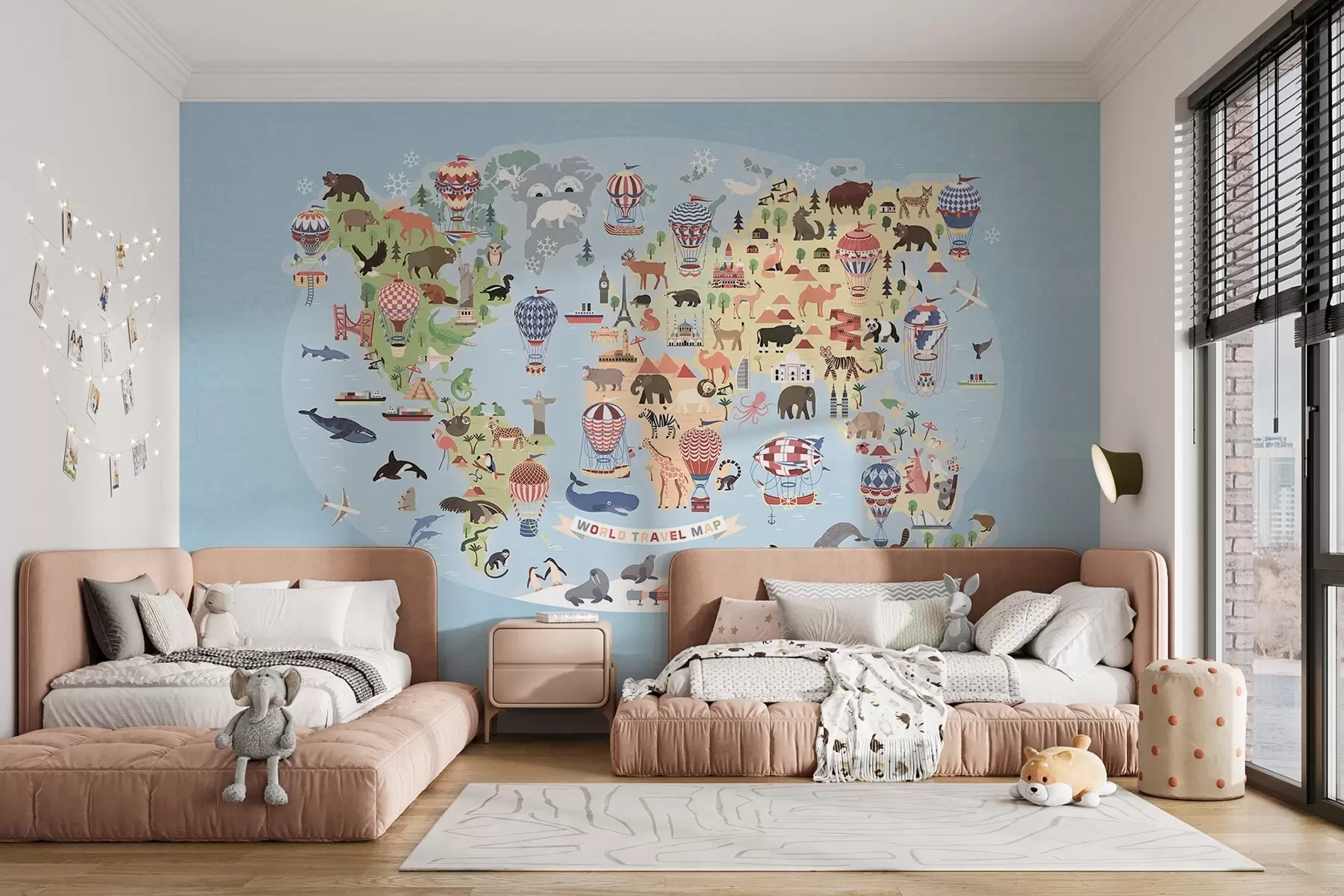 Fototapet Resekarta över världen w08762