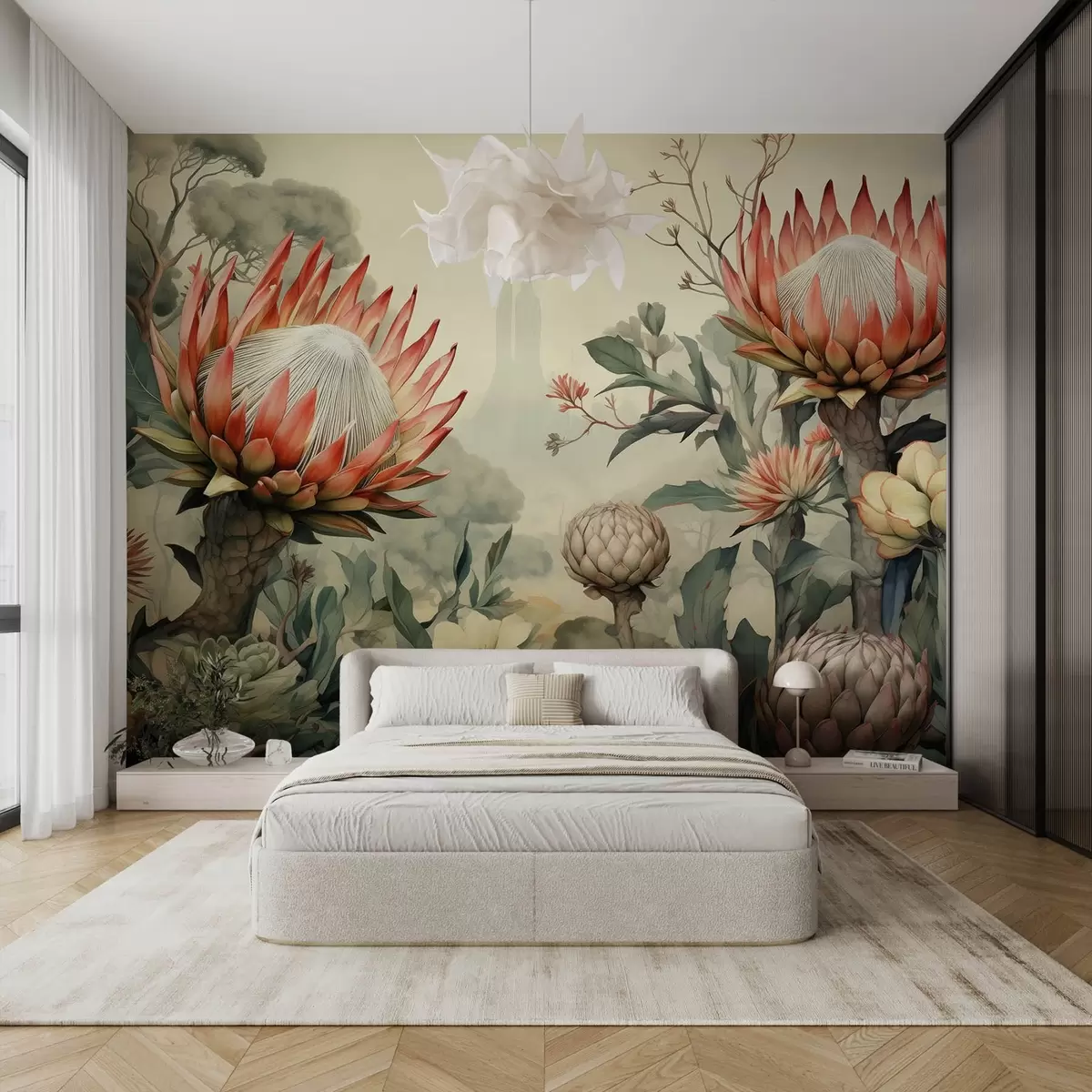 Fototapet Stora tropiska blommor w08805