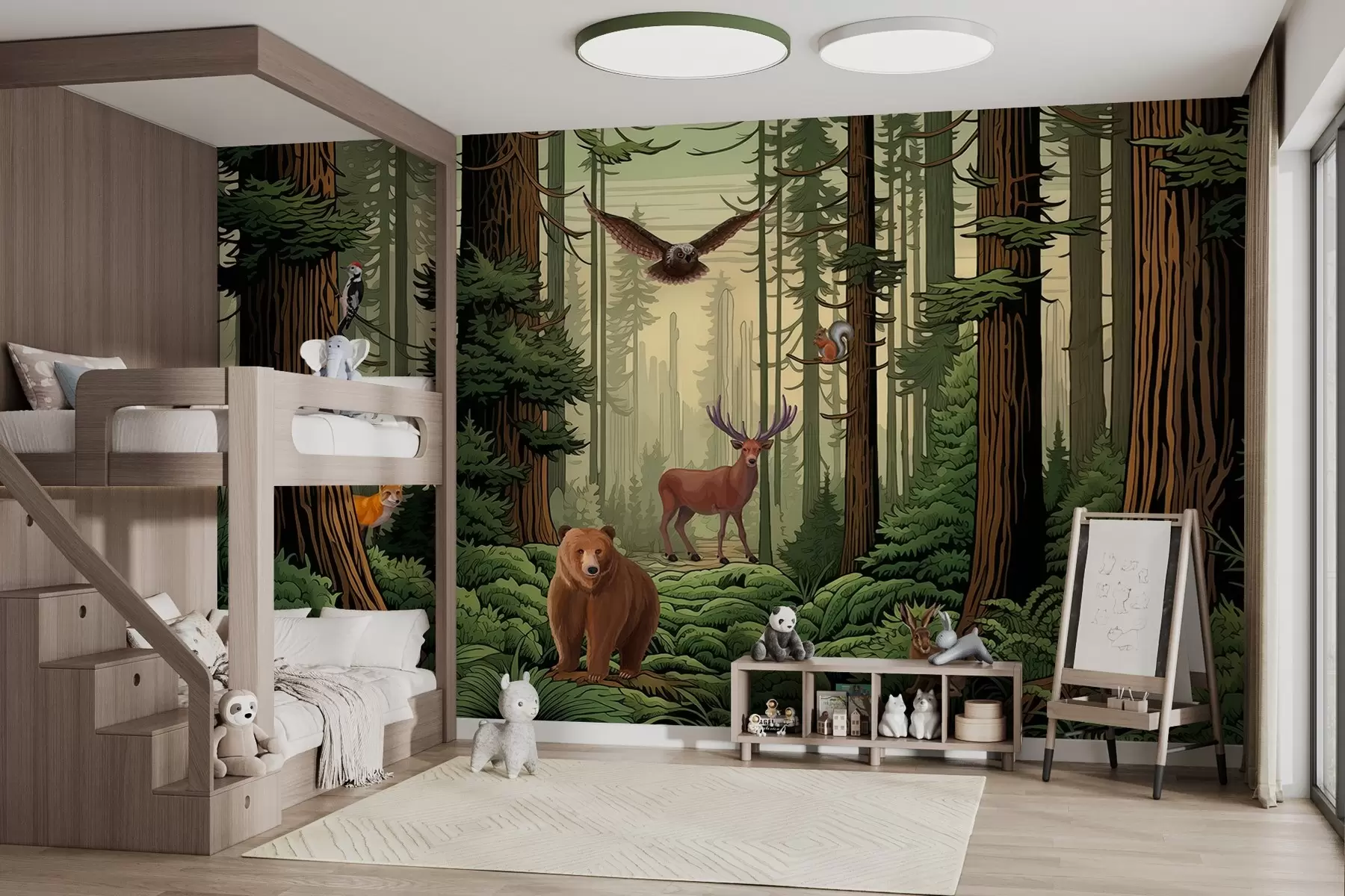 Fototapet Djur i skogen w03208