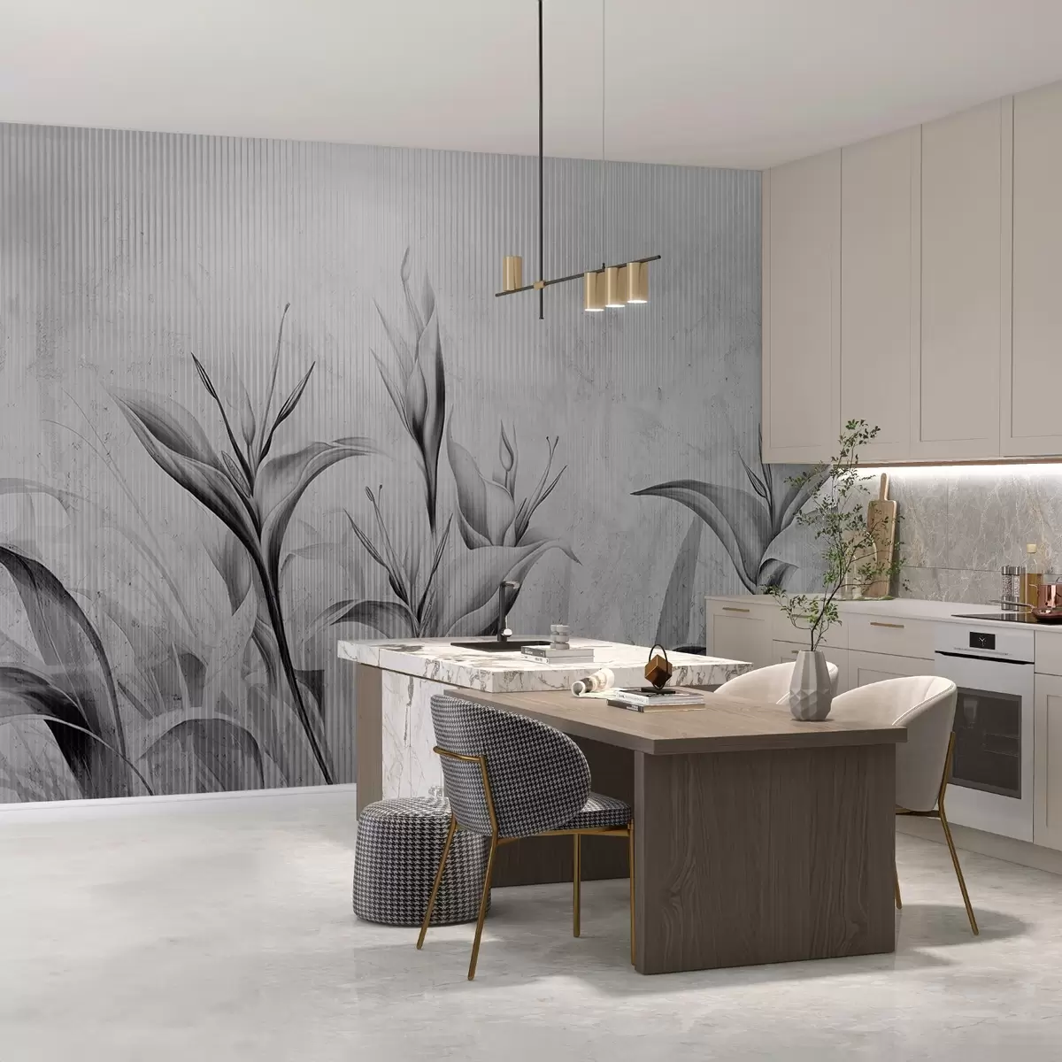 Fototapet Blad i art nouveau-stil w03212