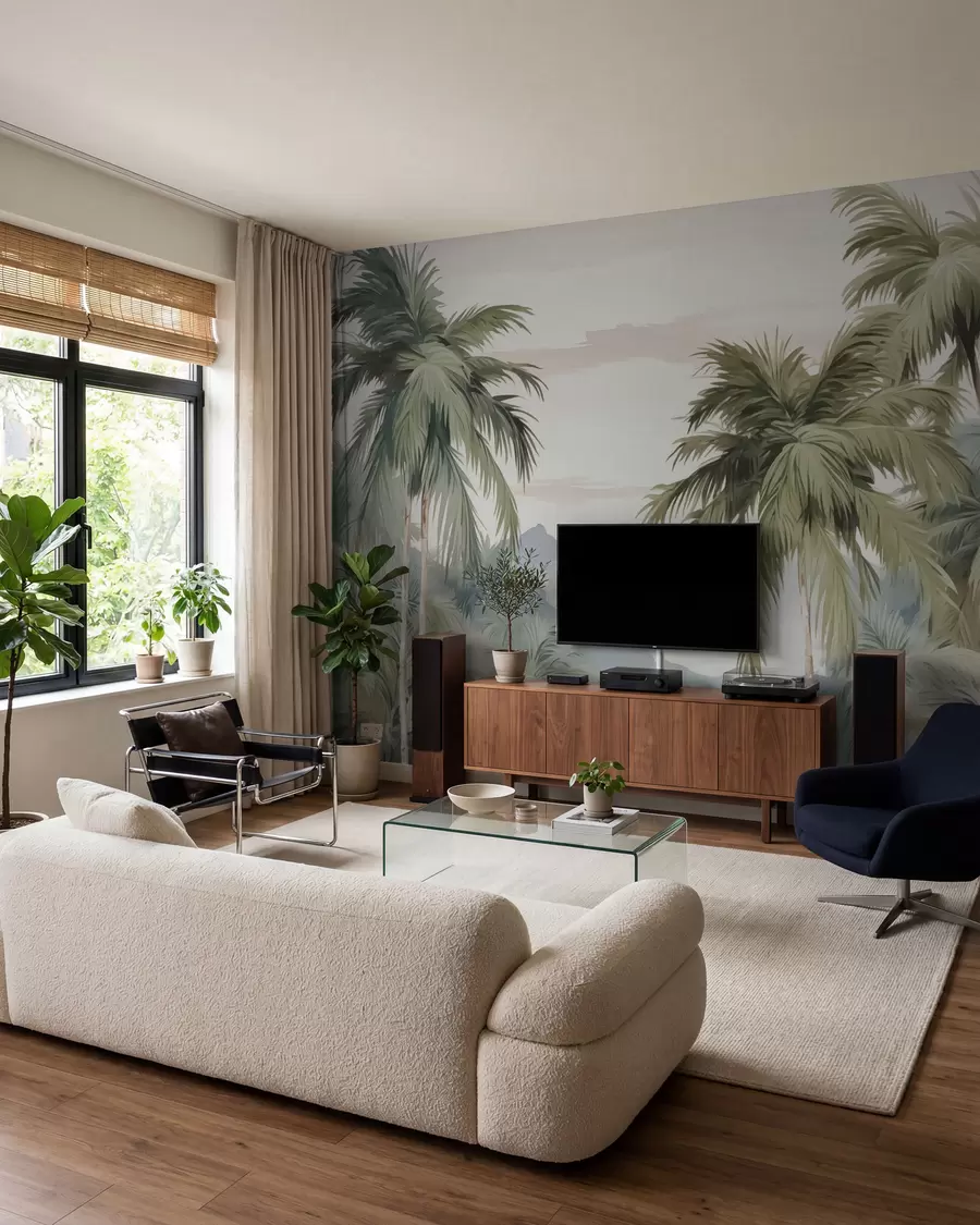 Fototapet Målad palmlund w03267