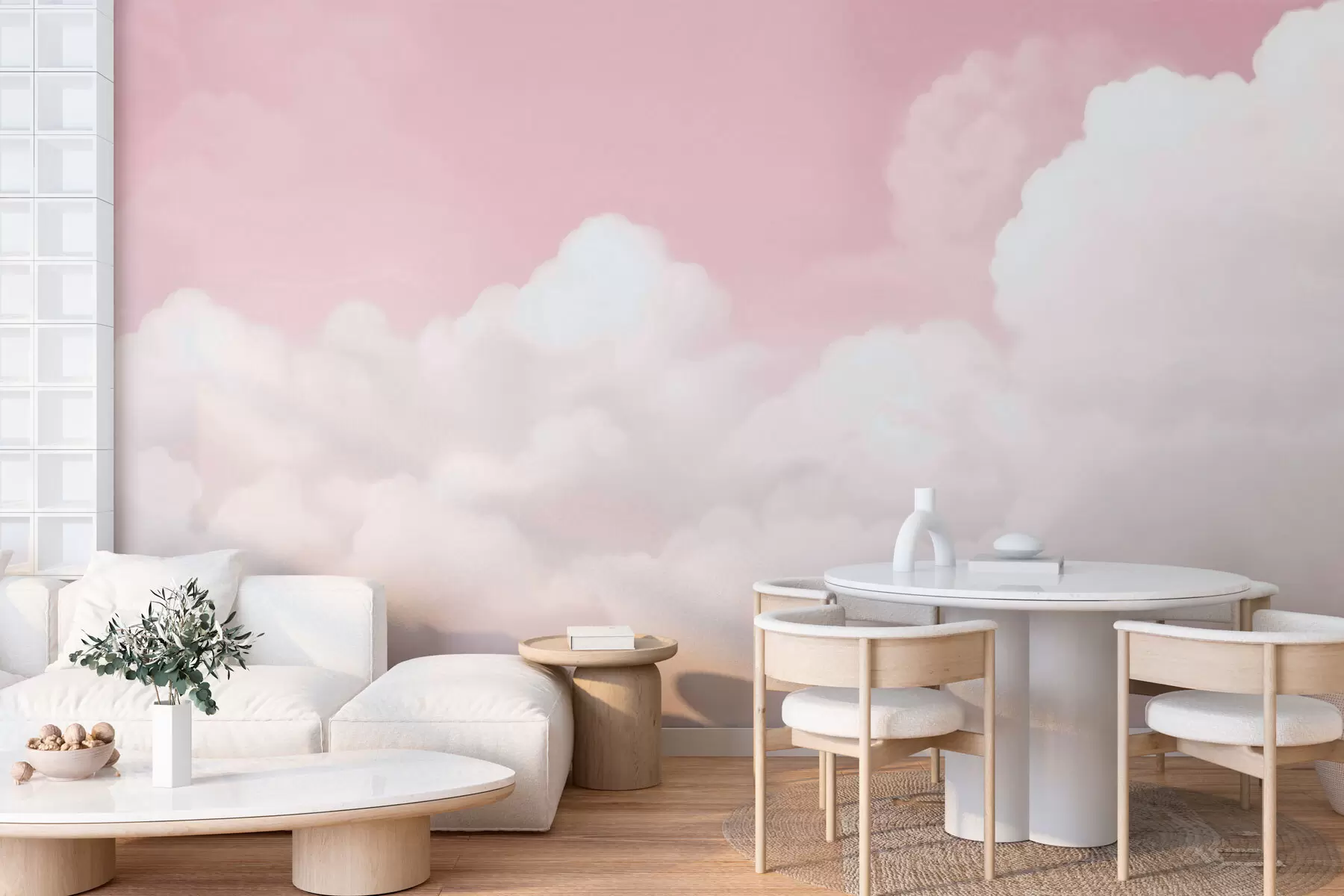 Fototapet Rosa himmel och moln w03301